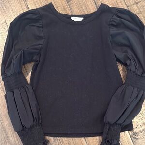 Habitual Black Ruffled Fitted Blouse